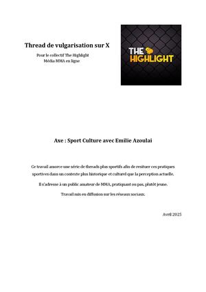 Sport / Culture Thread Lutte et Antiquité, pour le collectif The Highlight, 2025