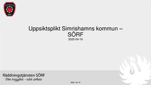 Uppsiktsplikt Sydöstra Skånes räddningstjänstförbund 16 april 2025