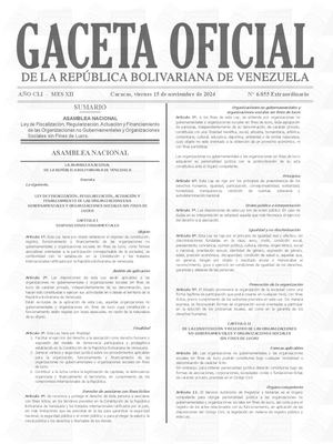 Ley de Fiscalización, Regularización, Actuación y Financiamiento de las Organizaciones No Gubernamentales y Organizaciones Sociales sin Fines de Lucro"