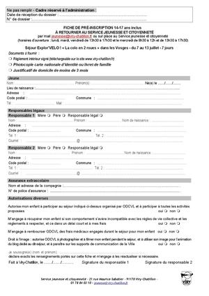 Bulletin pre inscription explorvelo 2025