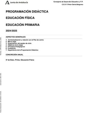 Programaciones Didácticas E F 6º 24 25
