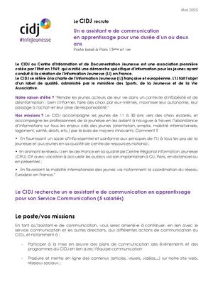 Offre d'apprentissage Attaché·e de Communication