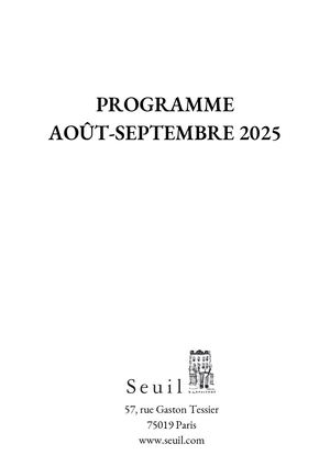 Programme Août Septembre 2025