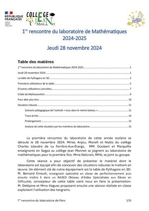 LABO DE MATHS - CR 1 - 2024