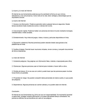 Lo Bueno Y Lo Malo Del Internet