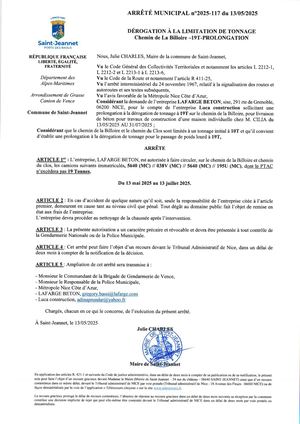 Am N°2025 117 Dt 19t Chem Billoire Lafarge Beton Cilia Prolongation