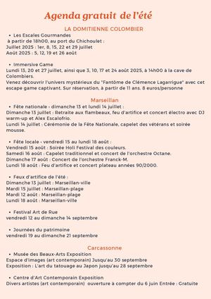 Agenda De L'été Complet