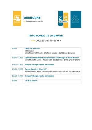 Programme Webinaire Codage