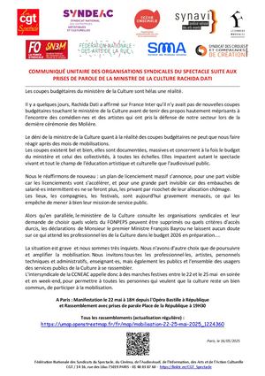 Cp Cgtspectacle Intersyndicale22mai2025