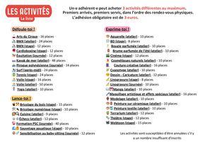 Calendrier Des Activités Pass'vac 2025