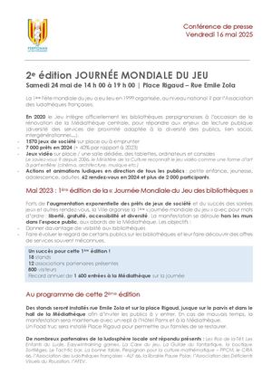 Journée Mondiale Du Jeu - Réseau Des Bibliothèques