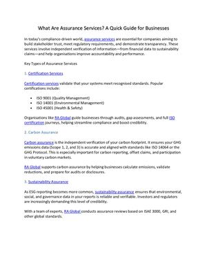 What Are Assurance Services A Quick Guide For Businesses