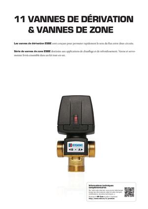 FR-ESBE Data Sheets Catalogue FR Chapter 10 VANNES DE DÉRIVATION & VANNES DE ZONE