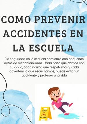 CARTILLA PREVENCION DE ACCIDENTES EN LA ESCUELA