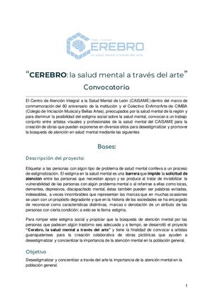 Convocatoria "Cerebro: la salud mental a través del arte"