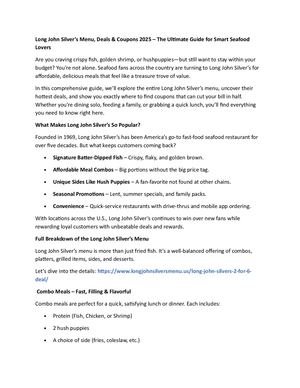 Long John Silvers Deals Guide 2025 Pdf