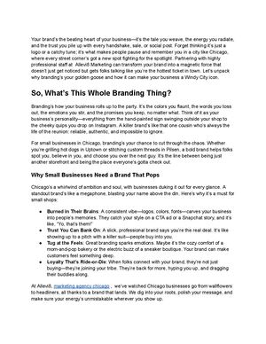 Allevi8marketing Why A Knockout Brand Turns Your Business Into A Chicago Legend