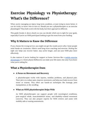 Exercise Physiology vs Physiotherapy: What’s the Difference?