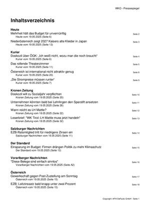 Pressespiegel 20250519