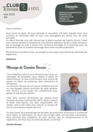 Newsletter Club Reveau n°8 - Mai 2025