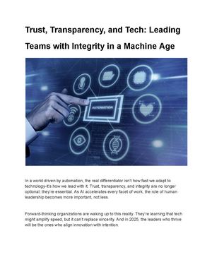 Technology Supporting Transparency Calaméo - Trust, Transparency, And Tech Leading Teams With Integrity In ...