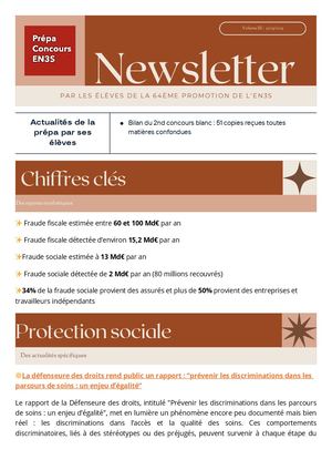 Newsletter 3 Préparation Concours EN3S