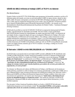 Inversión Lgbt Usaid