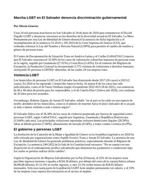 Marcha Lgbt En El Salvador Denuncia Discriminación Gubernamental