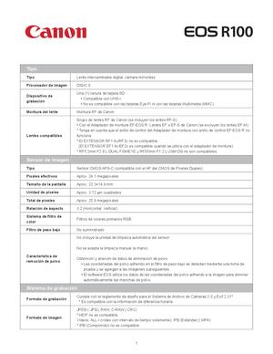 Calaméo - Eos R100 Spec Sheet