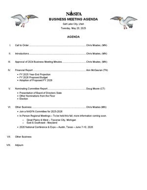 2025 Business Meeting Packet Slc