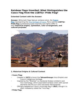 Rainbow Flags Unveiled What Distinguishes The Cusco Flag From The Lgbtq+ Pride Flag?