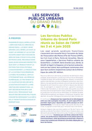 Communiqué de presse | Les Services Publics Urbains du Grand Paris réunis au Salon de l’AMIF les 3 et 4 juin 2025