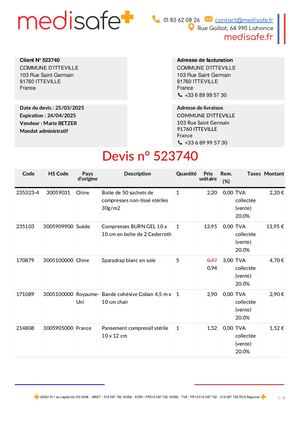 DEL 144 2025 Annexe Devis Medisafe Prévention