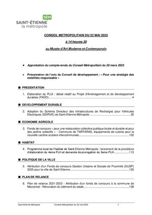 Odj Conseil métropolitain 22 05 25