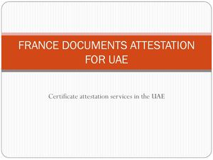 France Documents Attestation For Uae