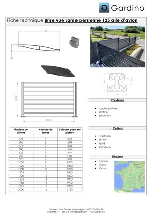 Persienne 125 Aile D'avion
