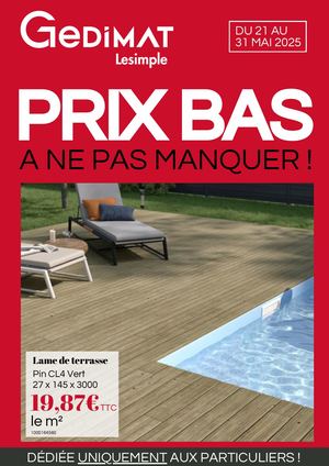 Catalogue Gedimat Lesimple - PROMO PRIX BAS