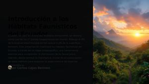 Introduccion A Los Habitats Faunisticos Del Ecuador