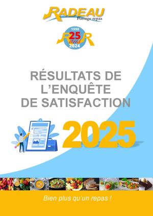 Résultat Enquéte De Satisfaction 2023 portage repas RADEAU