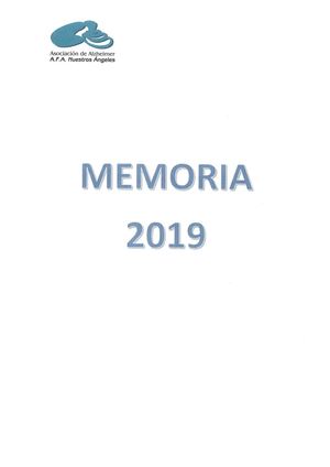 Memoria Actividades 2019