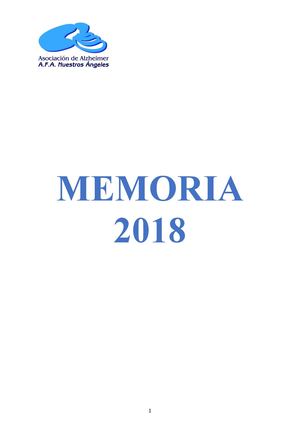 Memoria Actividades 2018