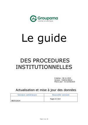 Guide Des Procedures Institutionnelles