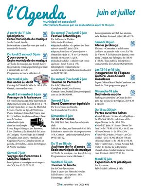 Agenda Culturel Juin-Juillet 2025