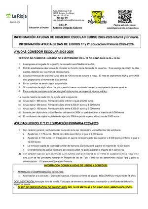Carta Ayudas Comedor Y Libros 2025 2026