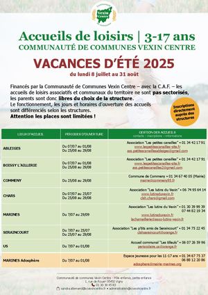 2025 Alsh Vexin Centre Eté 2025