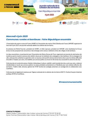 Mercredi 4 Juin 2025 - Communes Rurales Et Banlieues - Faire République Ensemble