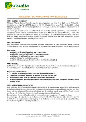 Règlement Parrainage Individuels MAS