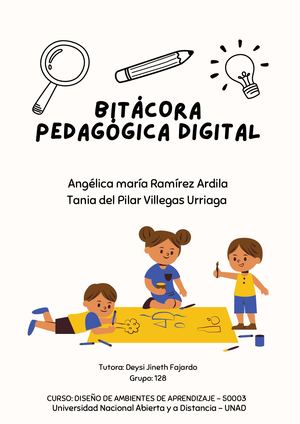 Bitácora Pedagógica Digital Tania Villegas Y Angélica Ramírez