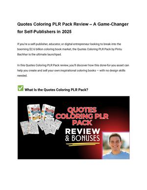 Quotes Coloring Plr Pack Reviews And Bonus