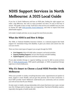 Calaméo - NDIS Support Services in North Melbourne: A 2025 Local Guide